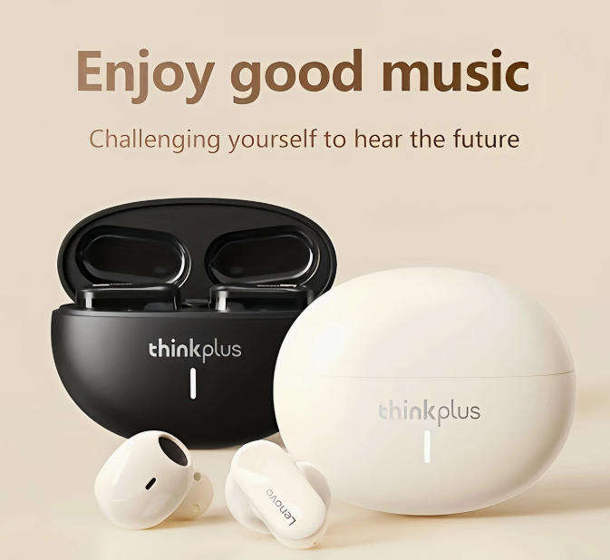 Lenovo ThinkPlus LP19 Wireless Earbuds, HiFi Sound with Dynamic Coil Diaphragm - BLACK