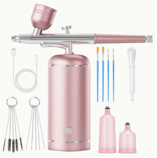 High-Pressure Cordless Airbrush Kit with 48PSI Compressor - USB Rechargeable, Non-Clogging Nozzle