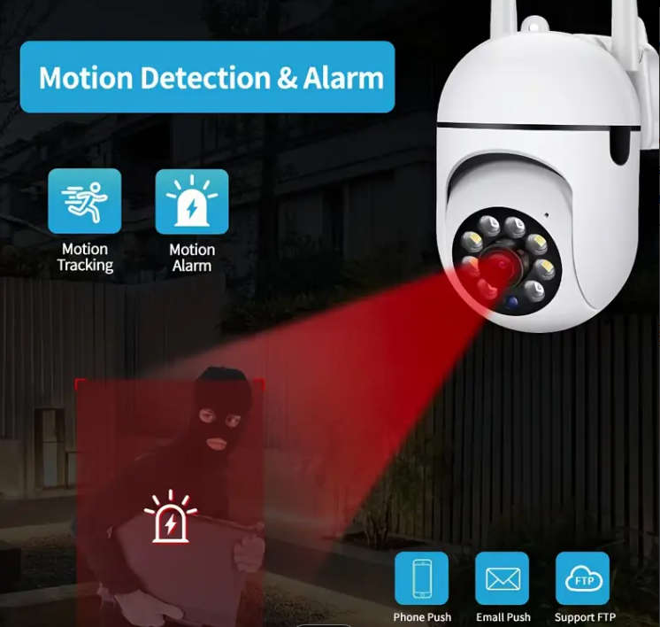 WiFi Security Camera - 1080p, 2.4GHz WiFi, IR/Night Vision All-Round Protection Camera- Battery/USB