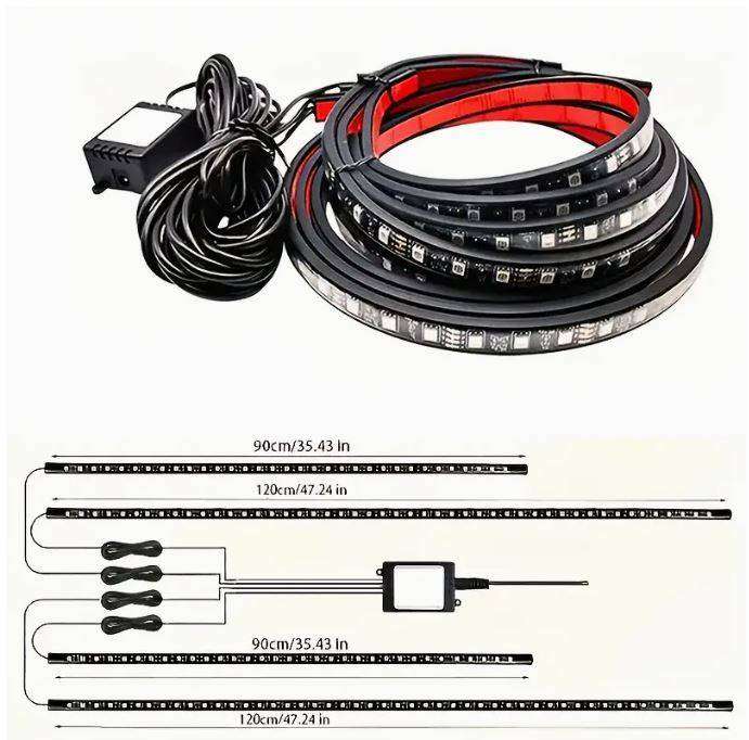 Car Chassis LED Light Strip Neon Light Kit (90Cm*120Cm) Under