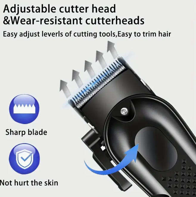 4pcs Hair Clipper Set, Rechargeable Cordless Barber Kit and Hair Cutting Set