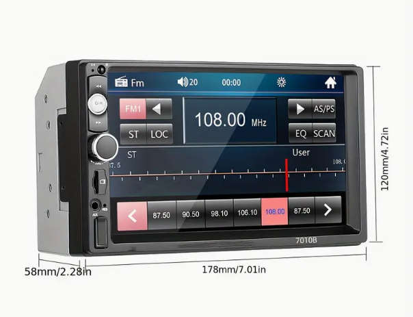 7 Inch HD  Car Stereo Radio MP5 Player With Remote Control and Steering Attachment