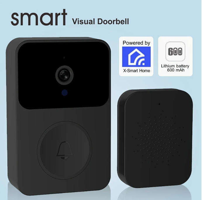 Smart Visual Doorbell with Camera, 480p HD Video, App Control, Built-in Speaker