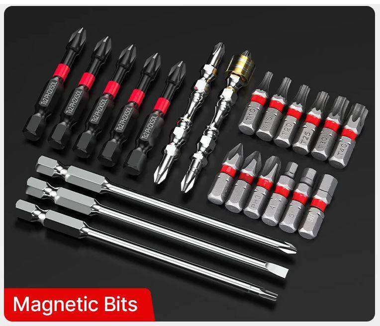 27PCS Screwdriver Drill Bit Set Power Tool Set Tool Box Kit Drill Bit Set for Wood Metal Steel