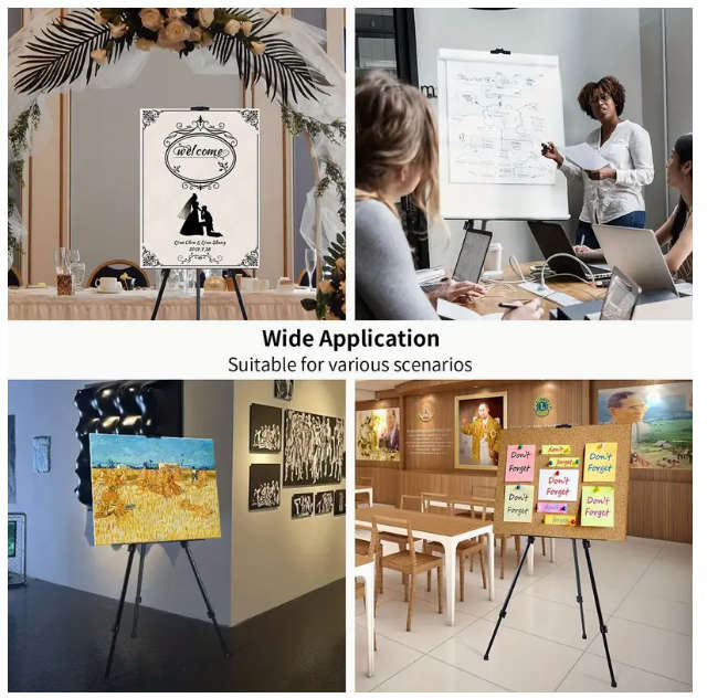 Foldable,Portable Painting Thickened Iron Easel, Adjustable Height with Carrybag