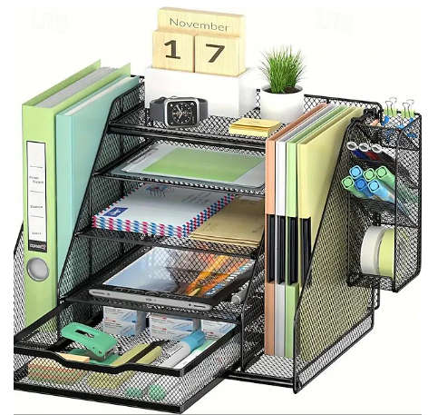 Office File Rack Multi-layer Desktop Shelf Office Supplies File Storage Shelf