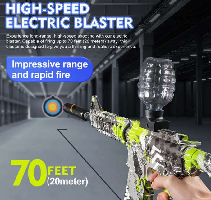 M4 Gel Blaster Gun - Yellow /White with ammunition (gelballs)