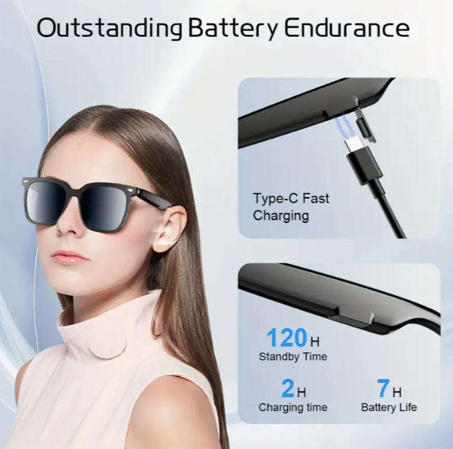 Multifunctional Wireles Smart Glasses built in Headphones