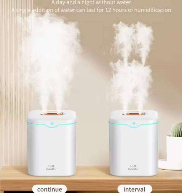 Portable Cool Mist Humidifier with 2 Mist Modes, 7-Color Light, and Auto Shut-Off - White