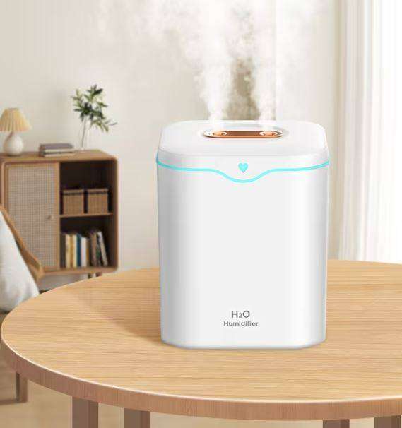 Portable Cool Mist Humidifier with 2 Mist Modes, 7-Color Light, and Auto Shut-Off - White