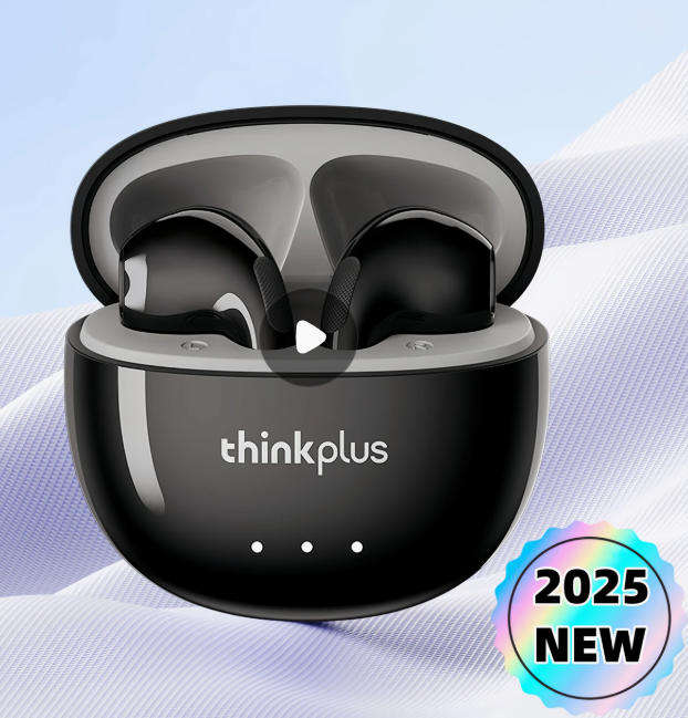 Thinkplus LP2PRO Wireless Earbuds - Hi-Fi Stereo Sound, Ergonomic Design, USB-C Charging - BLACK