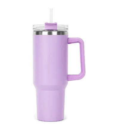 40oz / 1200ml Stainless Steel Tumbler with Lid, Insulated Travel Mug with Handle - Lilac