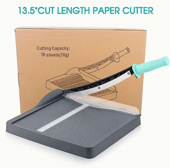 34.29cm Cut Length Paper Cutter, Safety Guard Guillotine Trimmer with 16-Sheet Capacity
