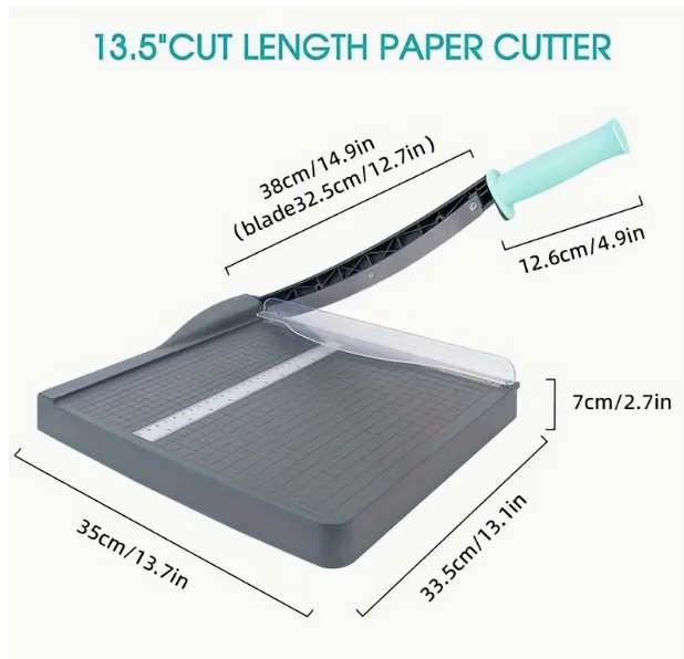 34.29cm Cut Length Paper Cutter, Safety Guard Guillotine Trimmer with 16-Sheet Capacity