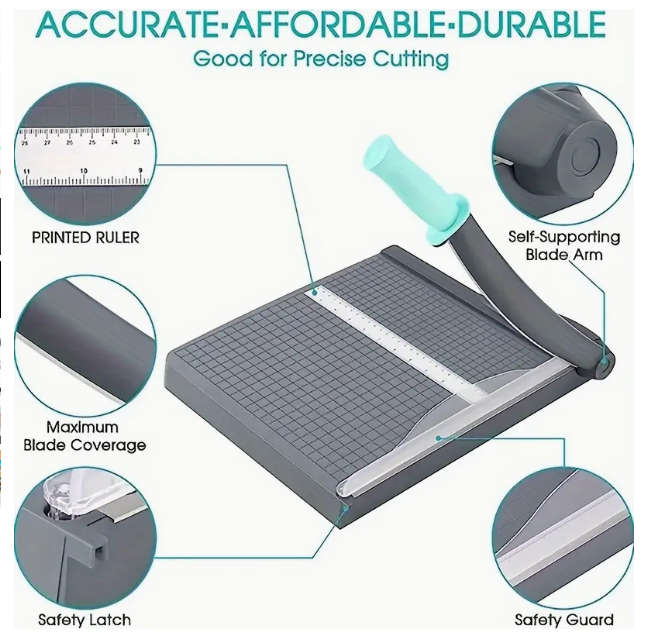 34.29cm Cut Length Paper Cutter, Safety Guard Guillotine Trimmer with 16-Sheet Capacity