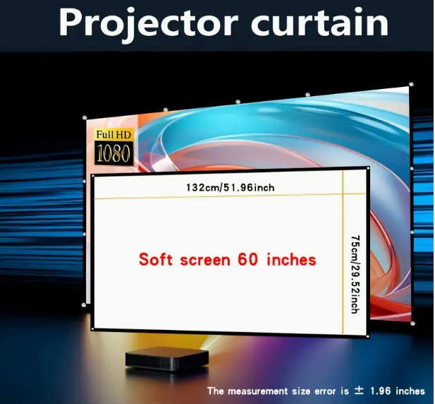 Compact HD Projector for Home Theater Smartphone Screen Mirroring, Portable Design + Screen