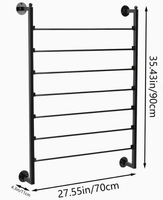 7-Layer Black Metal Ribbon Storage Box - Wall-Hanging for Craft Room * Display Unit rail