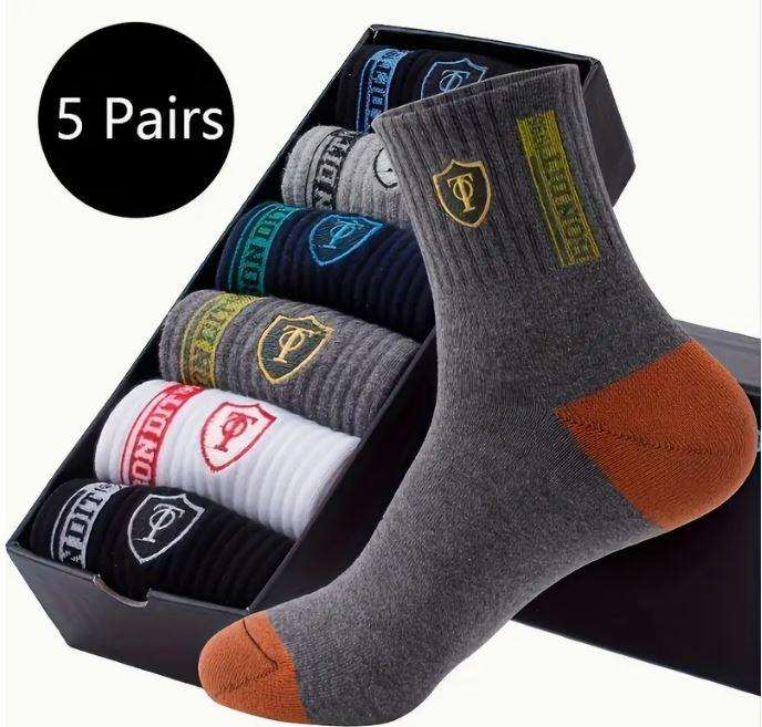 5 Pairs Men's Socks *Not Boxed - Colours Sent randomly