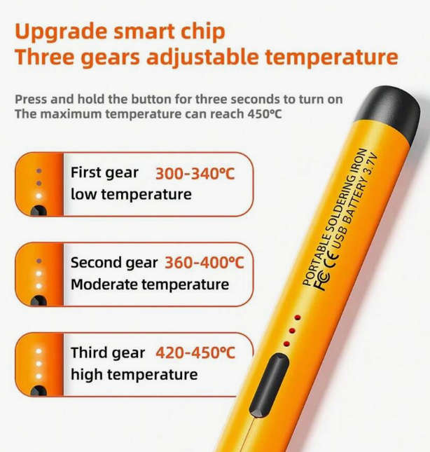 USB Wireless Soldering Iron Convenient Low Voltage Charging Handheld Soldering Tool