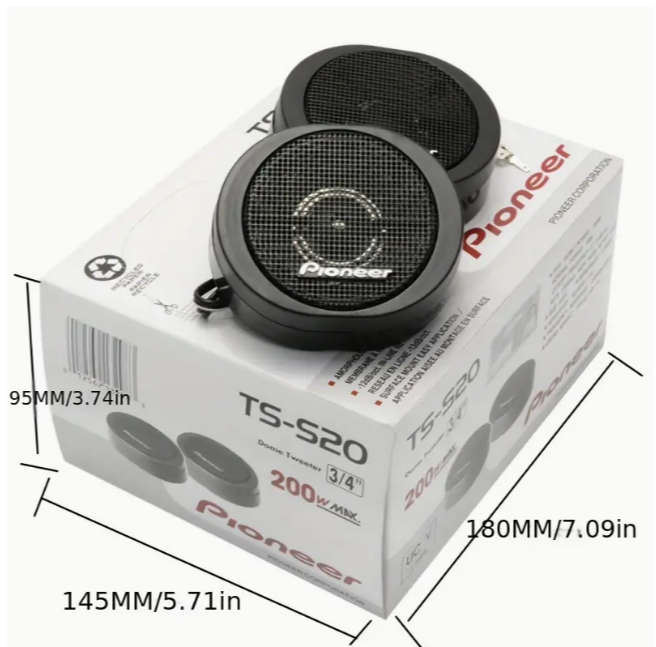 Pioneer TS-S20 High-Power 200W Dome Tweeters