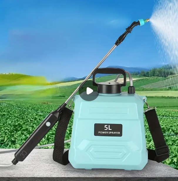 1800mAh 5L Portable Electric Watering Can with Adjustable Nozzle, Lithium Battery, Sprayer