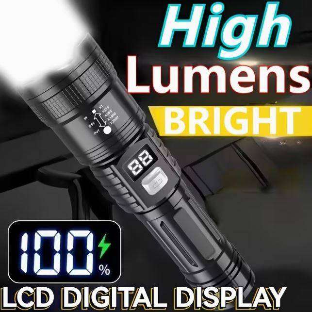 3pcs High-Powered Rechargeable LED Flashlights, with Storage Box
