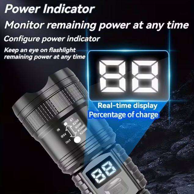 3pcs High-Powered Rechargeable LED Flashlights, with Storage Box