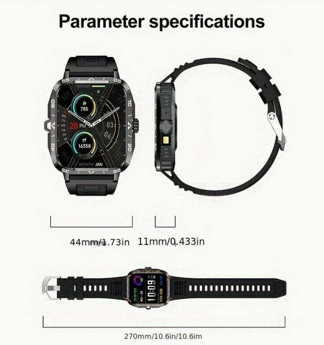 Smart Watch (Answer/Call) Outdoor Sports Watch LED Altimeter Barometer 100+Sports Mode