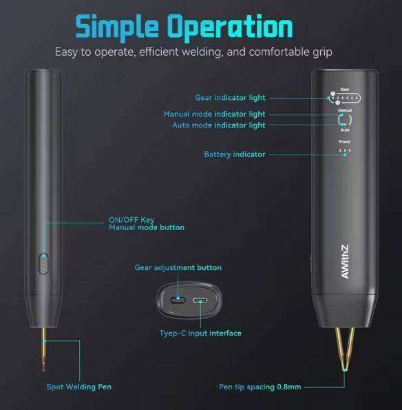 Mini handheld spot welding machine, household portable welding equipment, adjustable levels