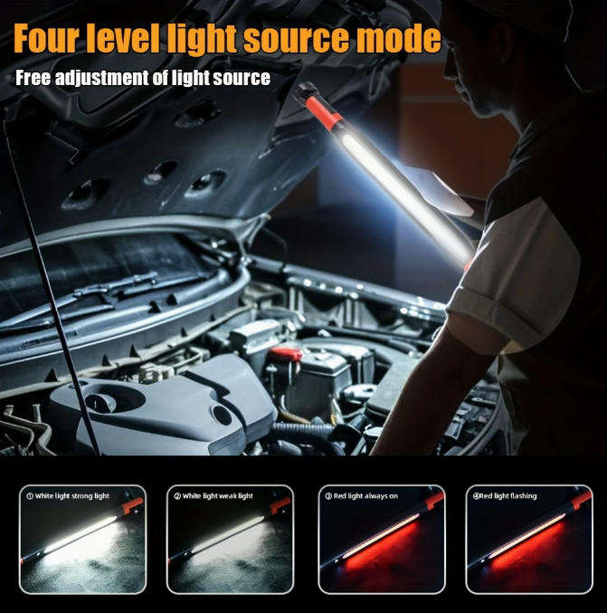 Ultra-Bright LED Work Light with Magnetic Base, 2000mAh Rechargeable Battery work light