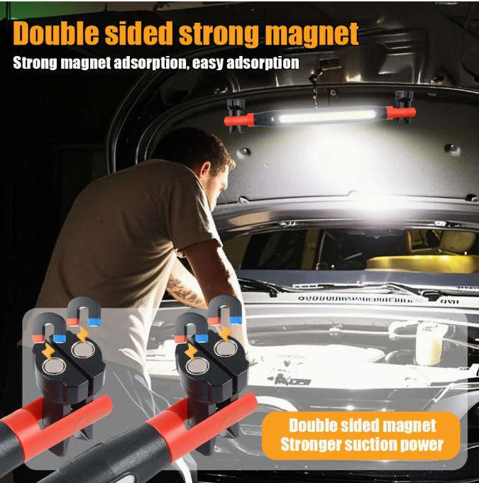 Ultra-Bright LED Work Light with Magnetic Base, 2000mAh Rechargeable Battery work light