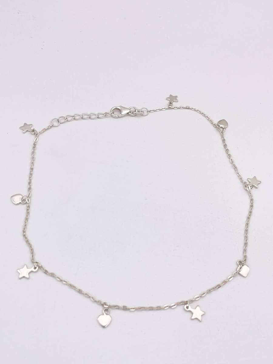 Ladies silver Star and Heart bracelet