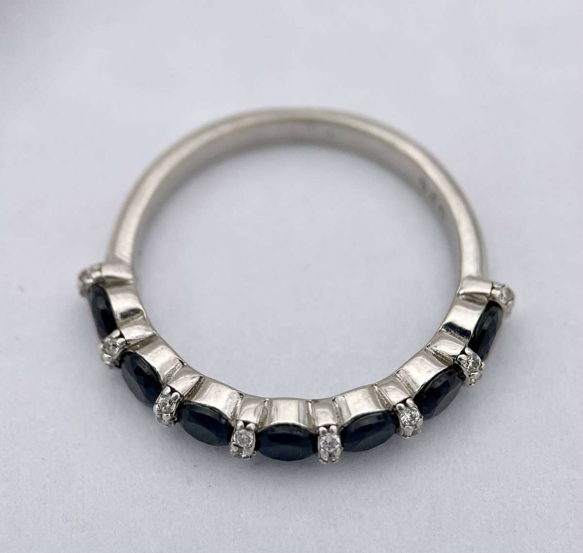 Black cubic half eternity band