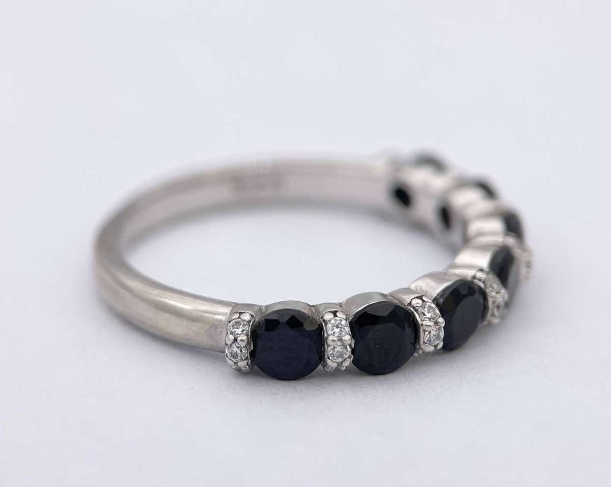 Black cubic half eternity band