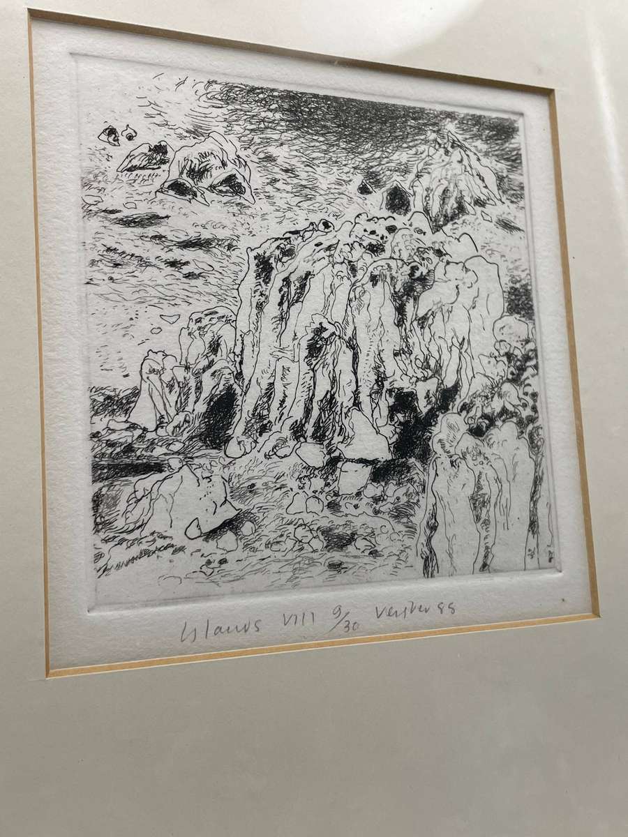 1988 Etching of Andrew Verster Island VIII