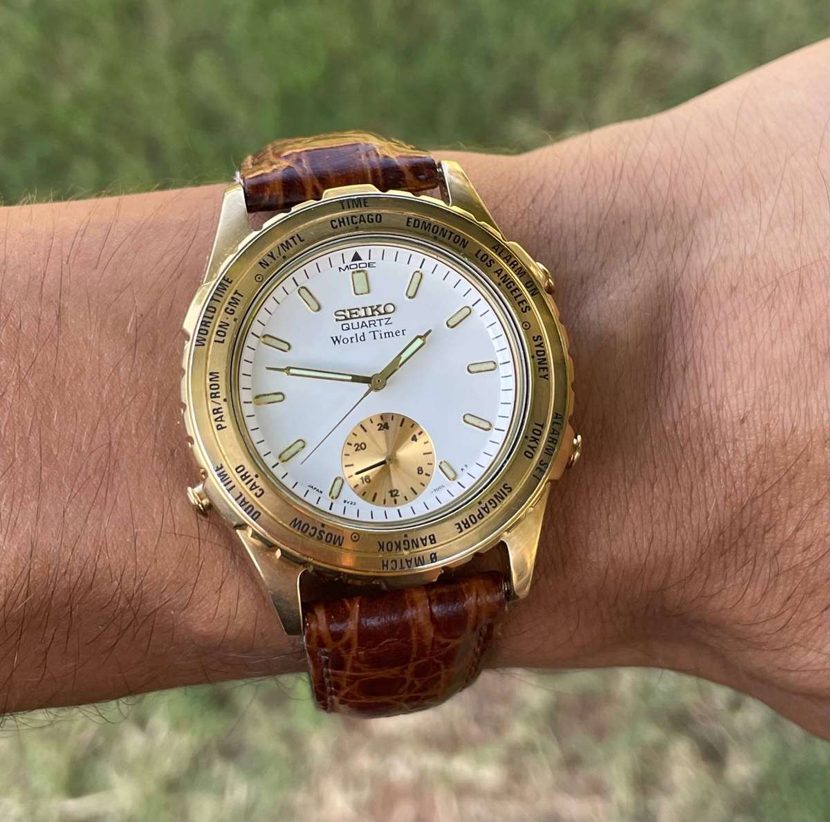 Vintage Seiko World Timer quartz