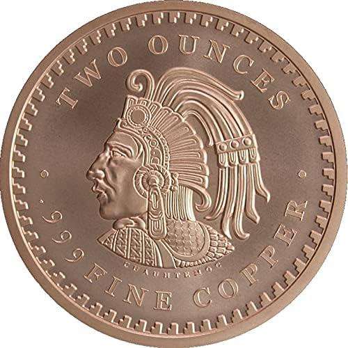 1 oz Aztec Calendar Copper Round with acrylic protective cover