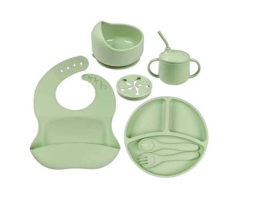 7-Piece Tableware Silicone Baby Dinner Dish Set