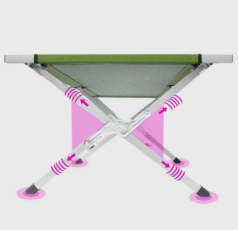 Foldable Cot Stretcher Bed Portable Camping Recliner Folding Bed For Hiking