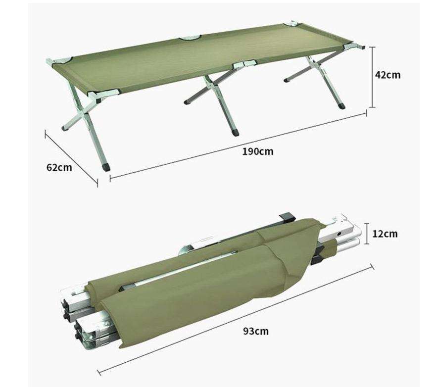 Foldable Cot Stretcher Bed Portable Camping Recliner Folding Bed For Hiking