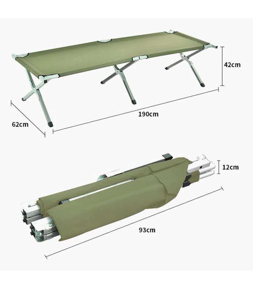 Foldable Cot Stretcher Bed Portable Camping Recliner Folding Bed For Hiking