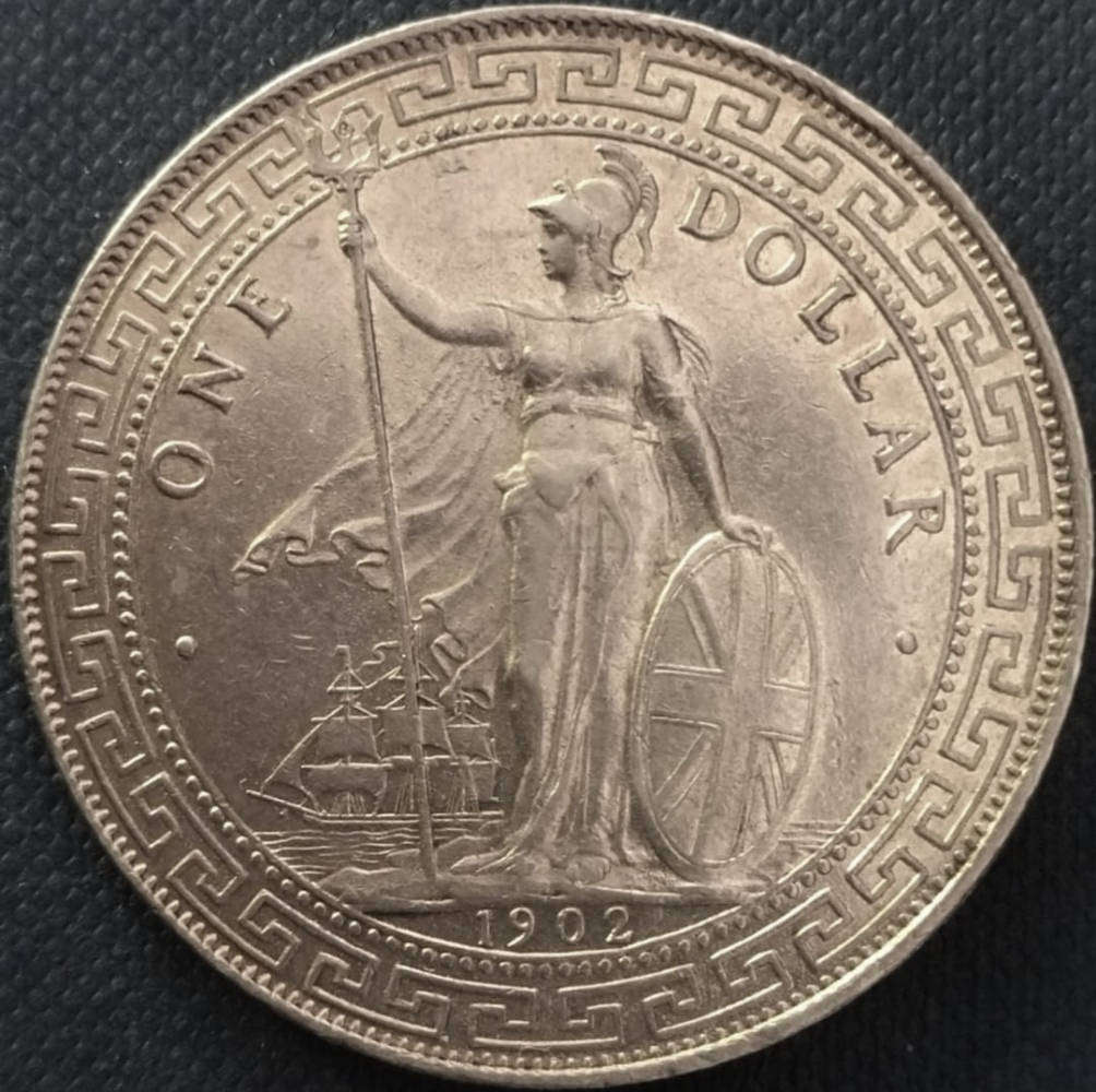 1902 B GREAT BRITAIN TRADE DOLLAR COIN
