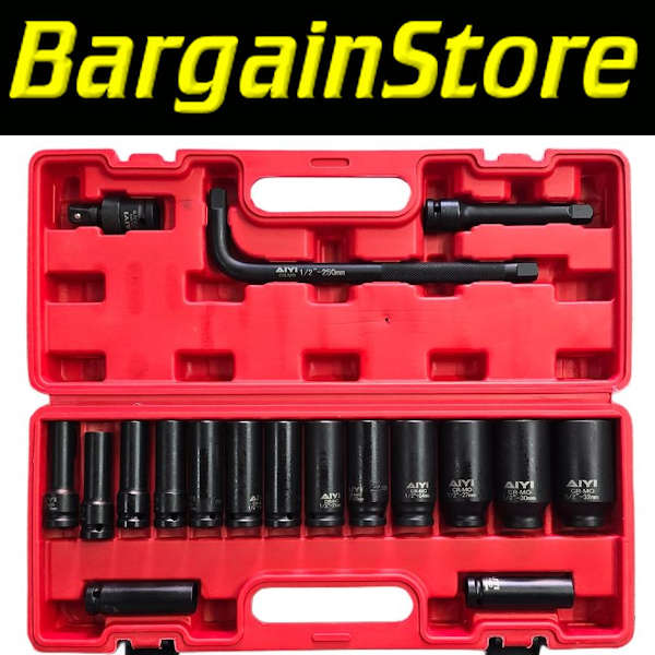 18 Piece 1/2` Deep Impact Socket Set (Up to 32mm)