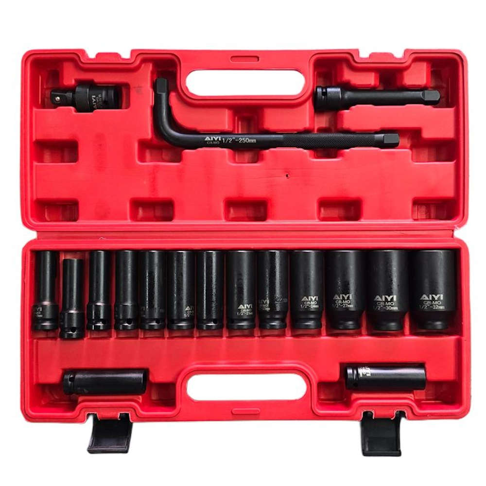 18 Piece 1/2` Deep Impact Socket Set (Up to 32mm)