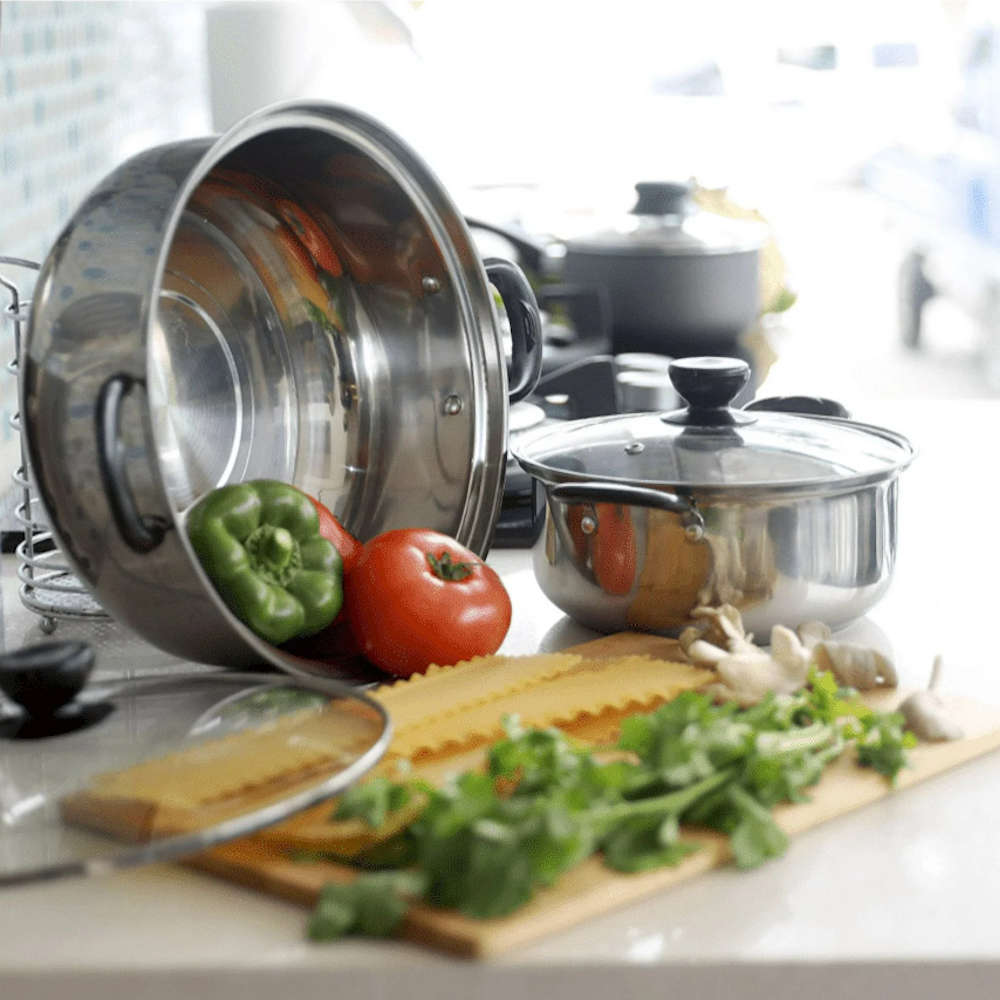 22cm Stainless Steel Pot with Lid