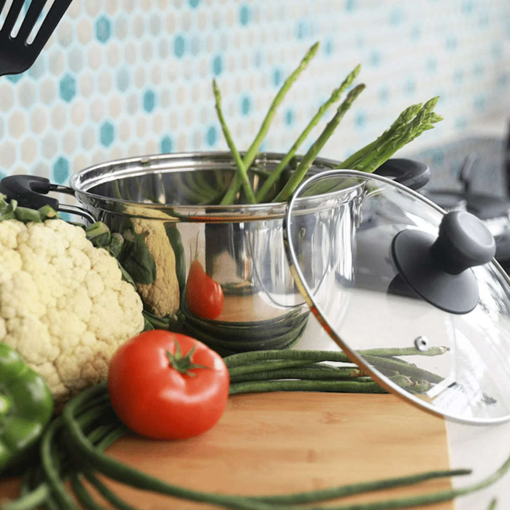 22cm Stainless Steel Pot with Lid