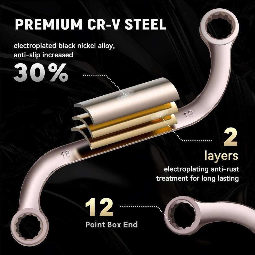 5 Piece S Type Double Ring Spanner Set