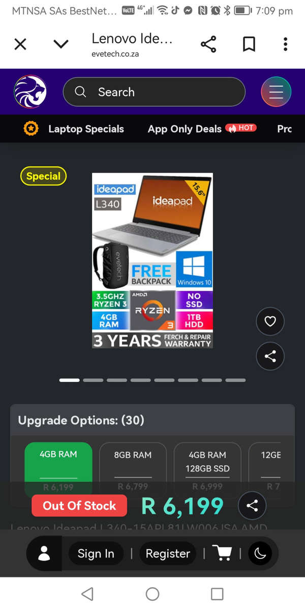 Levono ideal pad L340-15api laptop