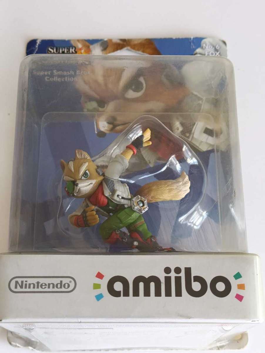 Amiibo Super Smashbros No 6 Fox, note added packaging is damaged