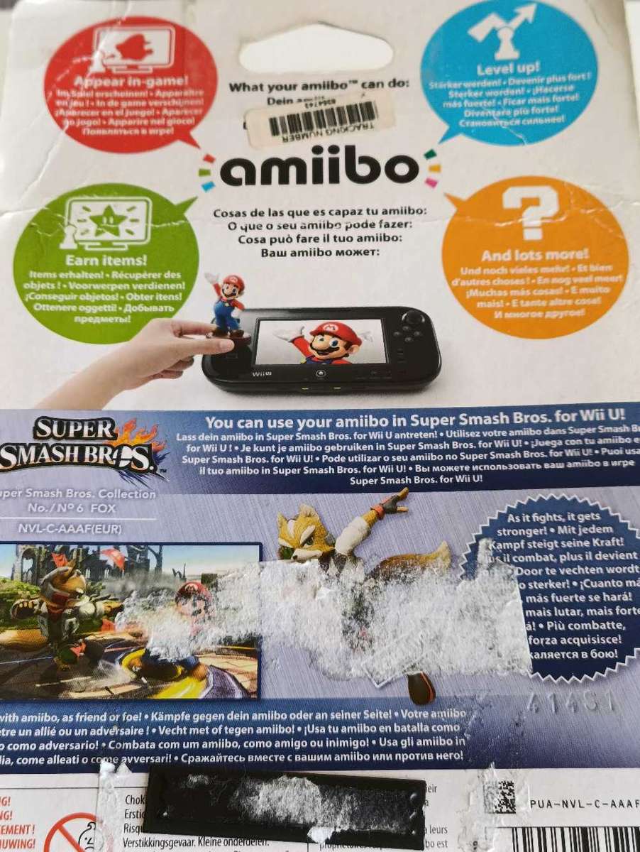 Amiibo Super Smashbros No 6 Fox, note added packaging is damaged
